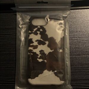 Cow Print iPhone 16e Case - Brown and White